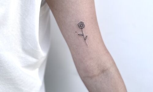 Fine line dotwork floral tattoo design on Craiyon